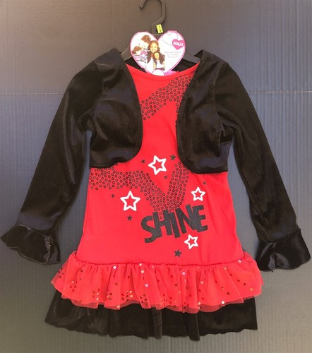Matching Glitter Star Outfits M-7/8 + 18" Doll ~ Velour Sequins Mesh Ruffles - Picture 3 of 7