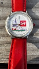 Alte Coca Cola Uhr Armbanduhr Werbeuhr Reklameuhr Eurodisney Er&ouml;ffnung 12. 4. 92