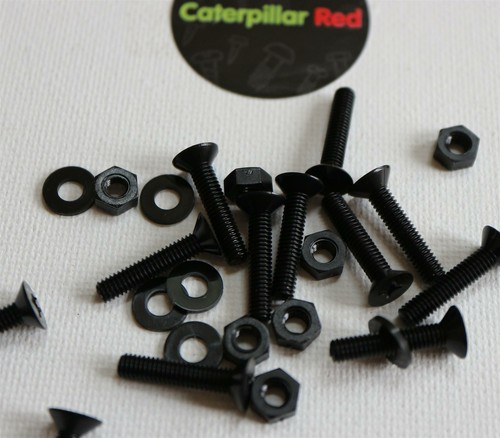 50x Tuercas de pernos avellanados de nailon negro M4x 20 mm y (5/32x 25/32 pulgadas) - Imagen 3 de 6