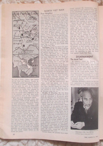 Vintage March 31,1961 No Label Time Magazine Munch The Scream Cover Laos VietNam - Bild 4 von 8