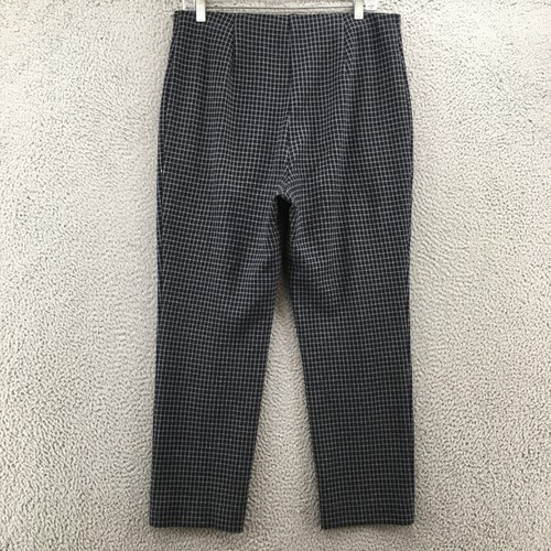 J.Jill Ponte Slim Leg Cropped Pants Womens (actual 34x26.5) Blue Plaid High Rise - Picture 9 of 16
