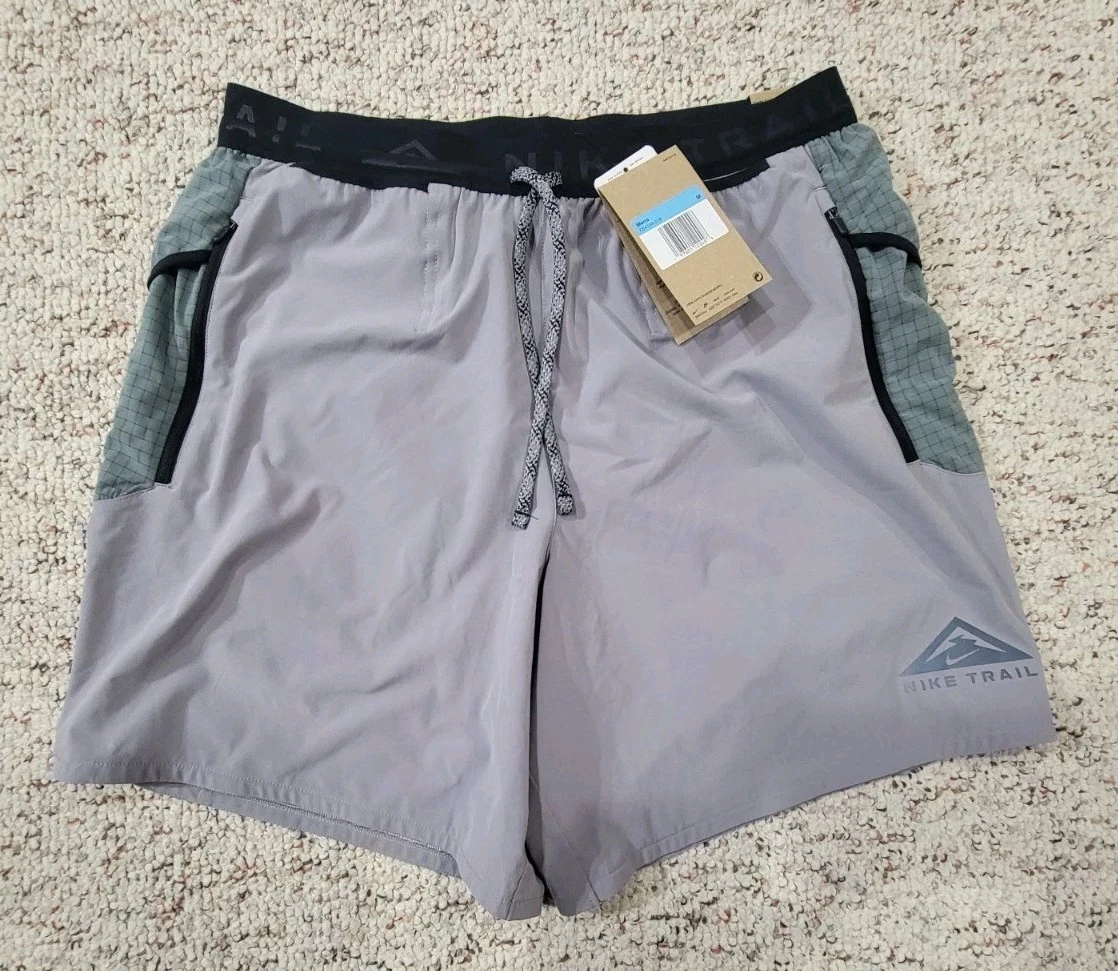 Nike Trail Dri-fit Second Sunrise 7" Gray Running Shorts FB4194-078 Mens Medium