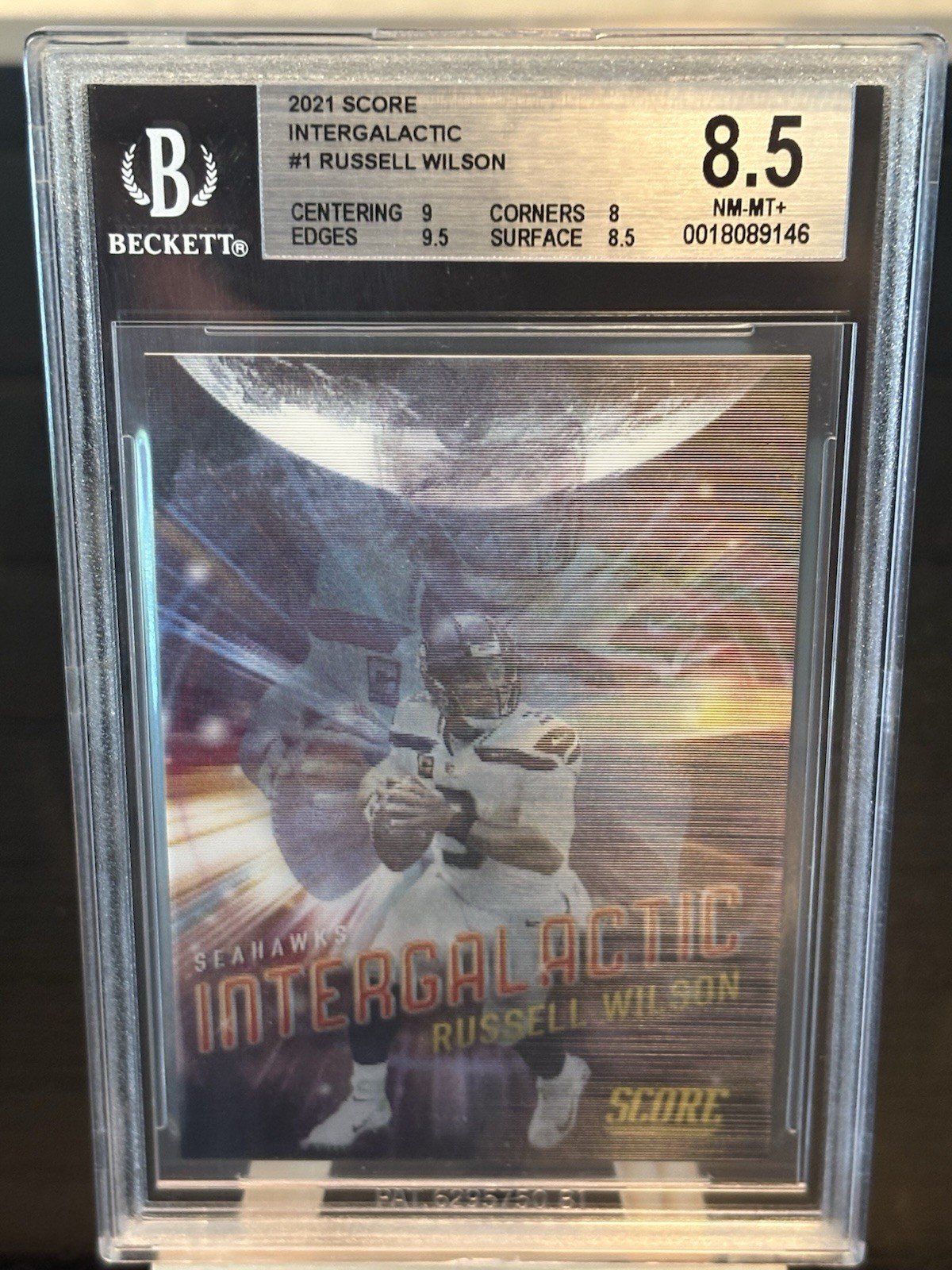 2021 Score Russell Wilson Intergalactic Graded 8.5 by Beckett