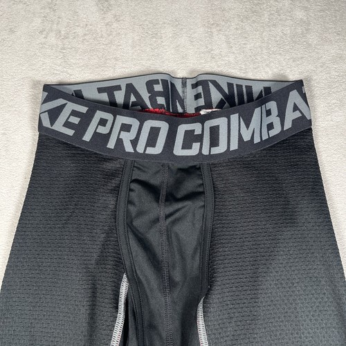 Boys Nike Pro Combat Spandex Black Compression Tights Medium - Picture 3 of 11