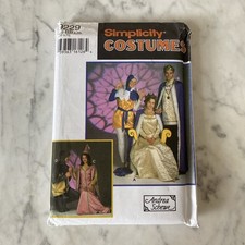 Simplicity 9229 Medieval Queen Jester King Uncut Pattern Costume SzBB L XL