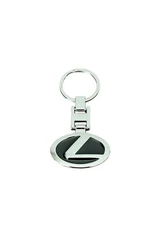 Keychain for Lexus w/ Key Ring 2-Sided Logo Key Chain Black & Silver NEW