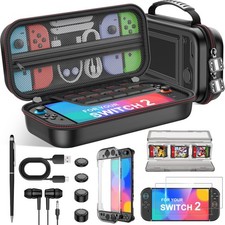 8-in-1 Bundle Kit for Switch 2 Accessory Storage Switch Carrying Case Hard Shell