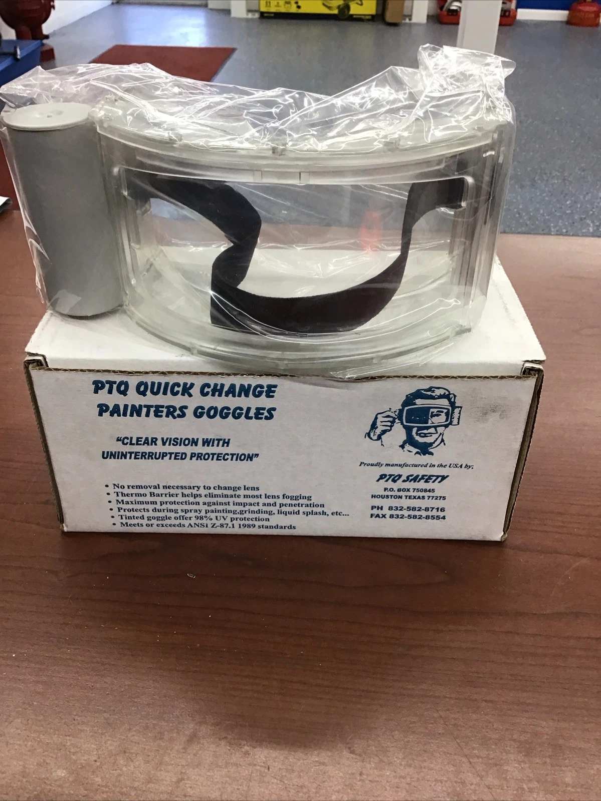PTQ Quick Change Painters Goggles 1200 Goggles with 1 Canister Clear Lens New