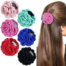 6 Pieces 9cm/3.5" Retro Flower Rose Hair Claws Clips Strong Hold Floral Updo