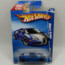 Hot Wheels Bugatti Veyron 1:64 Blue/Silver Diecast Car Hot Auction Unopened (183