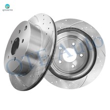 Rear 308mm Drilled Slotted Brake Disc Rotors For 2015-2019 Infiniti Q70L