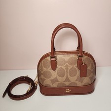 NWT COACH CAS19 Sabrina Top Handle Satchel Bag Signature Canvas Crossbody Women