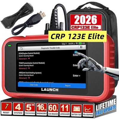 LAUNCH CRP123E Elite KFZ Diagnosegerät OBD2 Scanner 4SYSTEM SRS ABS Für 12V PKW
