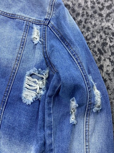 Almost Famous Damen Jeansjacke Größe M Distressed Destroyed Medium Wash Denim - Bild 19 von 20