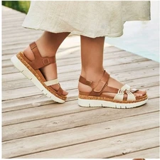 Pikolinos PALMA Brown Leather Platform Comfort Sandals Size EU 41 / US Womens 10