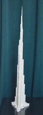 3dPrinted white burj khalifa white 829mm (connecting parts)