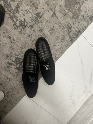 Authentic Louis Vuitton Men Black Suede Loafers LV 12 US  display picture 2