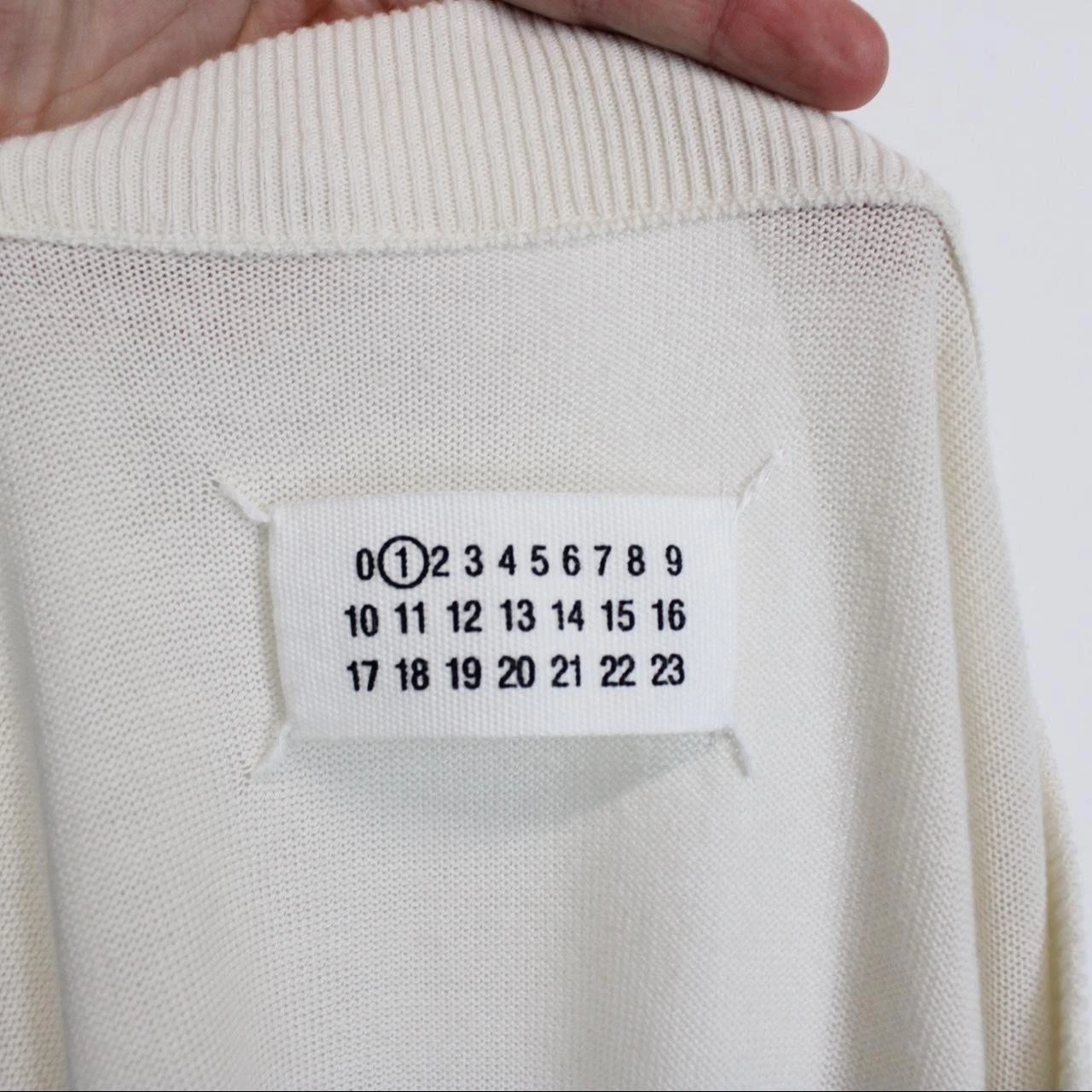 Maison Margiela MM6 Cream Cotton Knit Jumper Dress