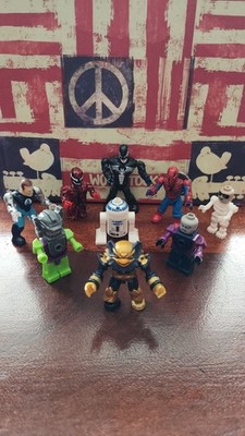 Lot of 9 Mega Bloks, Lego, etc. figs (R2-D2, Venom, Spider-Man, Minecraft) 