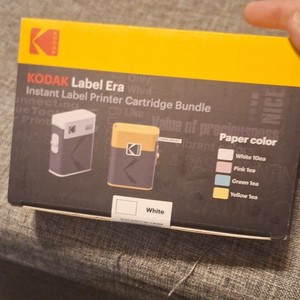 Kodak Label Era Bluetooth Thermal B&W Label Printer Cartridge Bundle White
