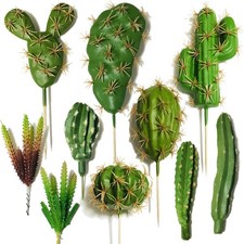 10 PCS Faux Fake Succulents Artificial Cactus DecorFaux Cactus Cacti Plant Ar...