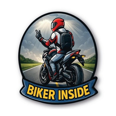Biker Inside Aufkleber Motorradfahrer Peace Zeichen Straße Bike Sticker Emotion