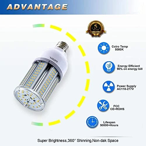 Amazon High Brightness LED Light Bulb，300W/200W/100W/60W A23 LED Corn Light B... - Image 3 of 4