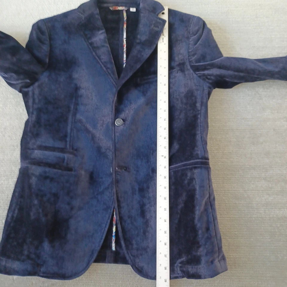 Abrigo deportivo de terciopelo Robert Graham para hombre 42 azul marino ajuste a medida vacaciones en Las Vegas Foto 4 de 4