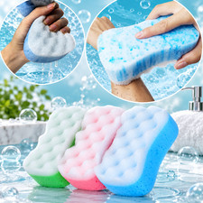 Multy 3 Pack Oval Massage Sponges - Exfoliating Sponges For Use In Bath, Shower