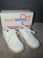 Vintage FootMates White Leather Baby Shoes Walker High Top Made in USA Size 5.5