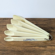 Vintage - Plastic Advertising Measuring Spoons Set of 5, Hudson Iowa State Bank
