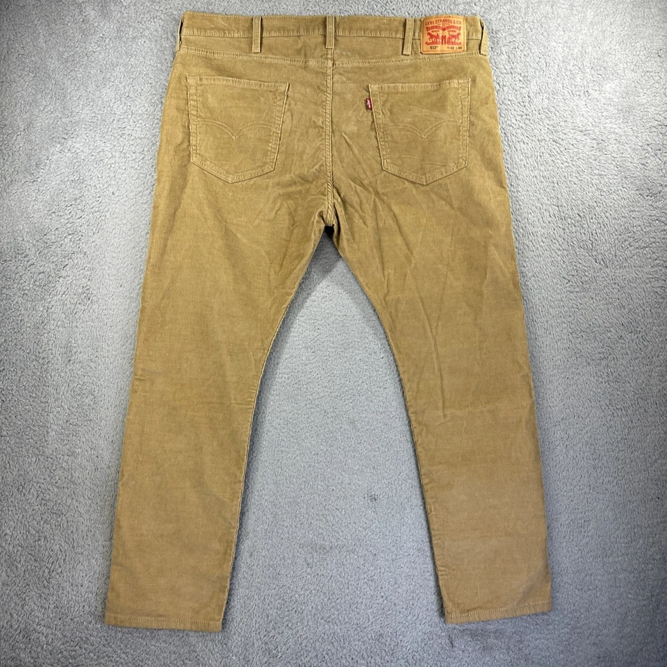 Pantalones de pana Levis 512 para hombre 42x30 marrón caqui cordones ajustados trabajo cónico clásico Foto 2 de 4
