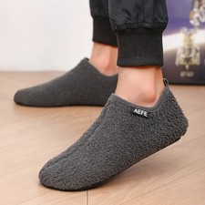 Men's Fuzzy Indoor Slippers Warm Plush House Shoes Soft Comfort Winter Slip On
