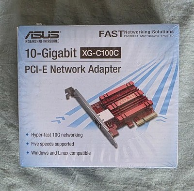 ASUS XG-C100C 10G PCI-E Network Adapter, Hyper-fast, 5 speeds, Brand New