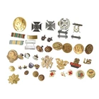 Vintage Lot of 40 US Army Marine Corps Military Lapel Pins Buttons Medals WW2