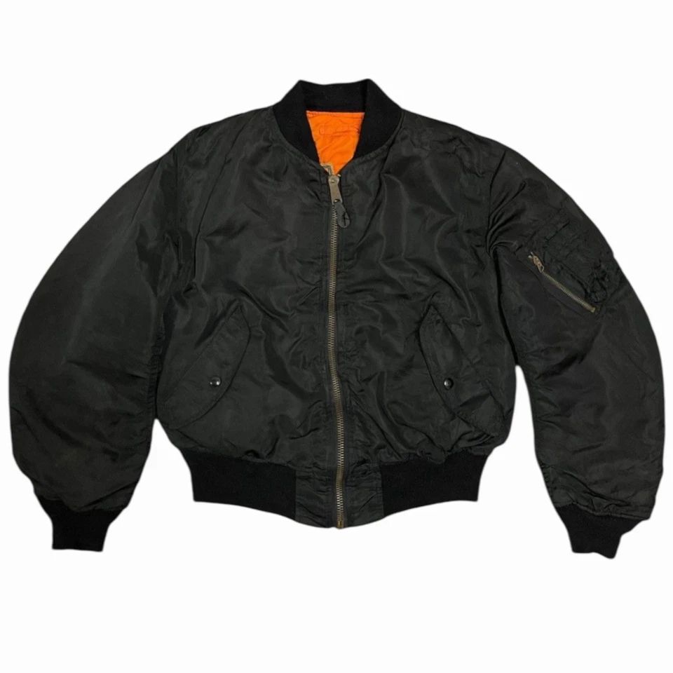 Vintage Alpha Industries Embroidered Marine Corp Bomber - Image 2 of 4