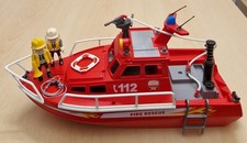 Playmobil 3128 Feuerwehrboot Fire Rescue 112 Boot rot mit Anleitung
