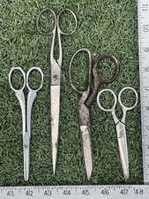 Lot of 4 Vintage Scissors Tailor Barber Shears Mixed Styles As-Is