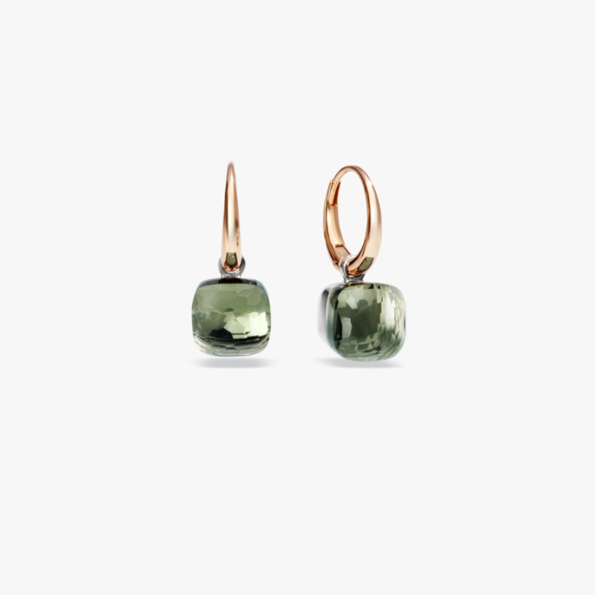 Pendientes de amatista verde enchapados en oro de plata de ley 925 joyas de boda