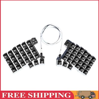 Split Keyboard Wired Ergonomics Keyboard Hot Swap QMK/VIAL (Gray Wood Axis Kit)