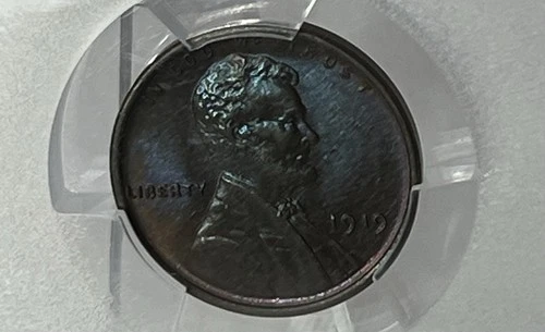 1919-P Lincoln Wheat Cent, PCGS MS 64 BN, Beautiful Purple Toning