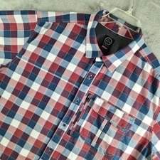 Wrangler ATG All Terrain Gear Shirt XXL Red White Blue Checkered Vented Outdoor