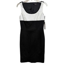 NWT Alex Marie Black White Sleeveless Sheath Business Professional Dress Size 2