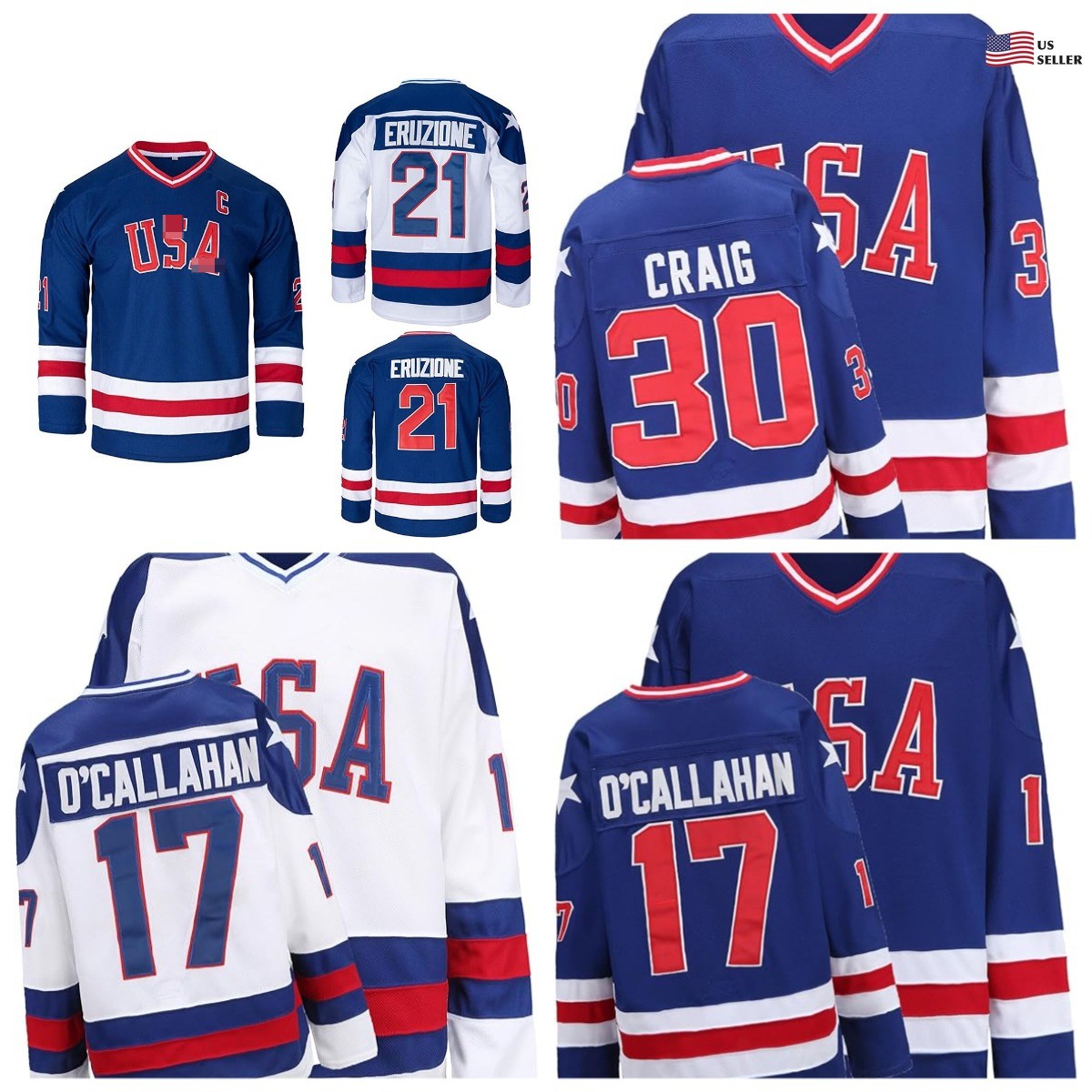 1980S Usa Hockey Style Jersey Stitched – Custom Fan Edition Retro Men