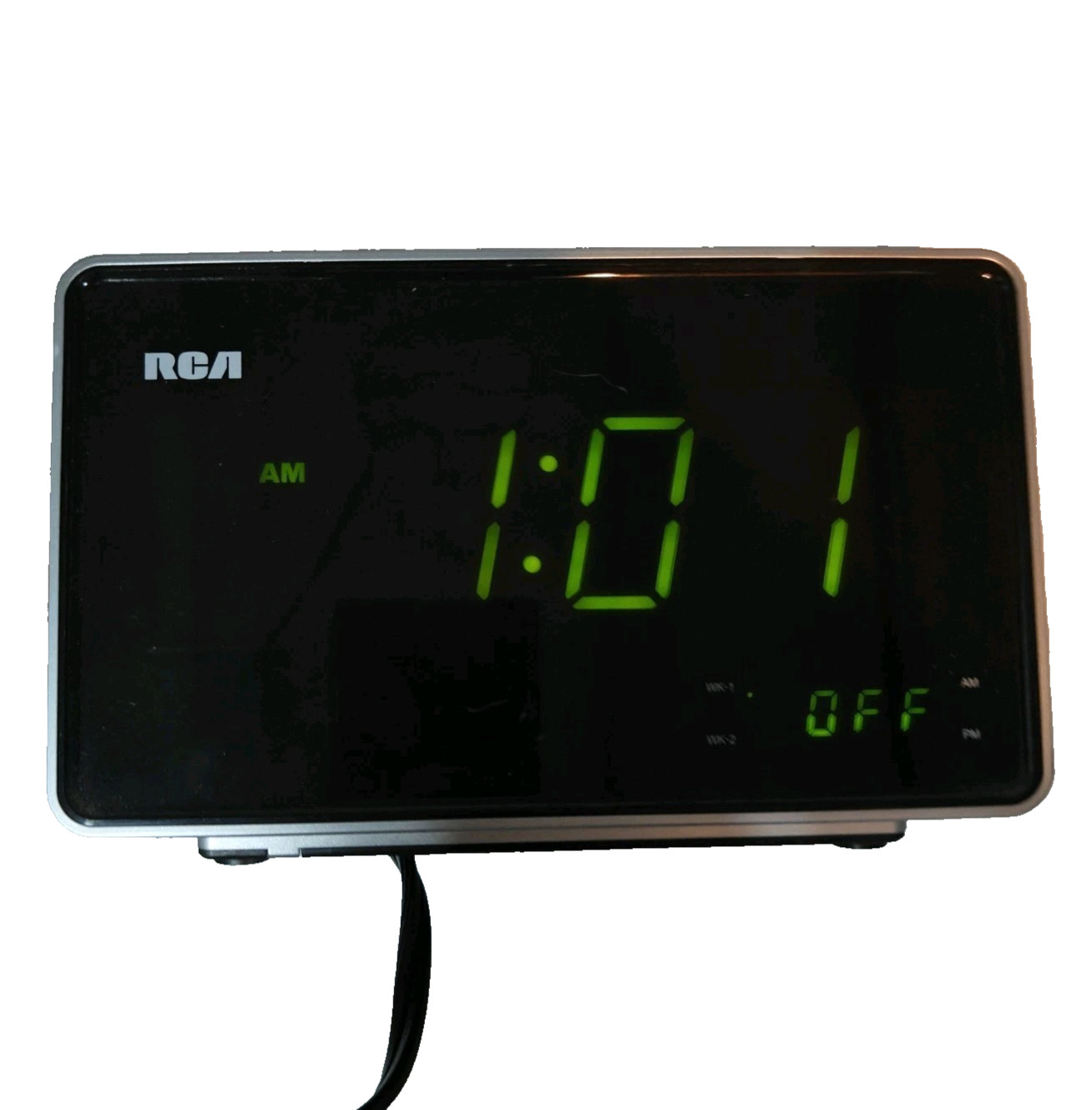 RCA Green LED Display Alarm Clock AM/FM Radio ~ Model RC 140 A ~ WORKS photo RCA Green LED Display Alarm Clock AM/FM Radio ~ Model RC 140 A ~ WORKS featured image