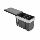 Hailo waste collector 3663191 Terzett 2 x 7 + 15 L trash can insert front pull-out