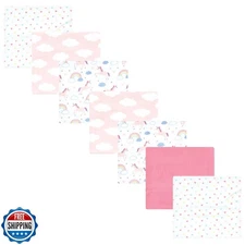 Luvable Friends Hudson Baby Flannel Receiving Blankets 7pk, Pink Unicorn