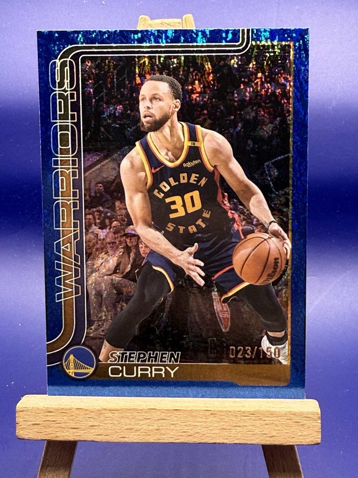 2025-26 Topps Stephen Curry #135 Blue Holo Foil SP 23/150 Warriors