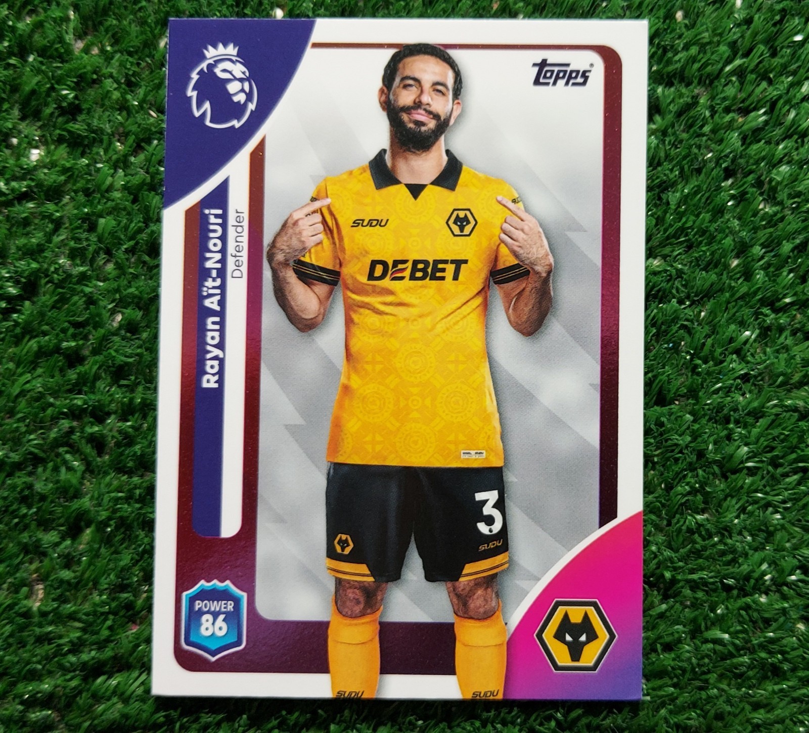 CARD TOPPS 2025/26 PREMIER LEAGUE WOLVERHAMPTON N°295 AIT NOURI CARTA 2026 ⚽️
