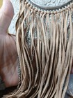 Vtg Chico's Silver+Suede Leather Fringe Cleopatra Bib Necklace Western Statement — photo 5